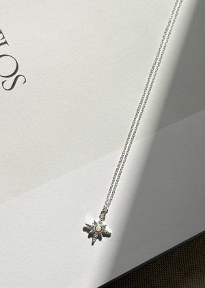 LULIA. Sterling Silver Opal Star Pendant Necklace