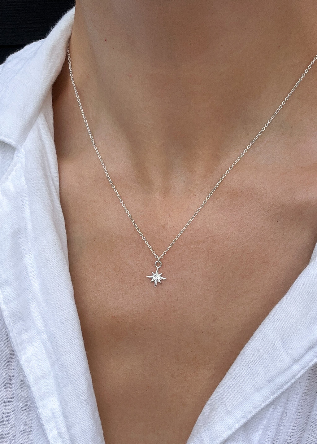 LAYLA. Sterling Silver North Star Pendant Necklace
