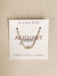 August Birthstone Peridot Gold Bracelet