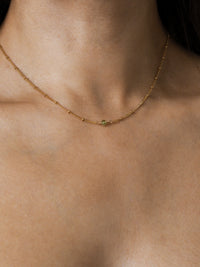 August Birthstone Peridot Gold Necklace