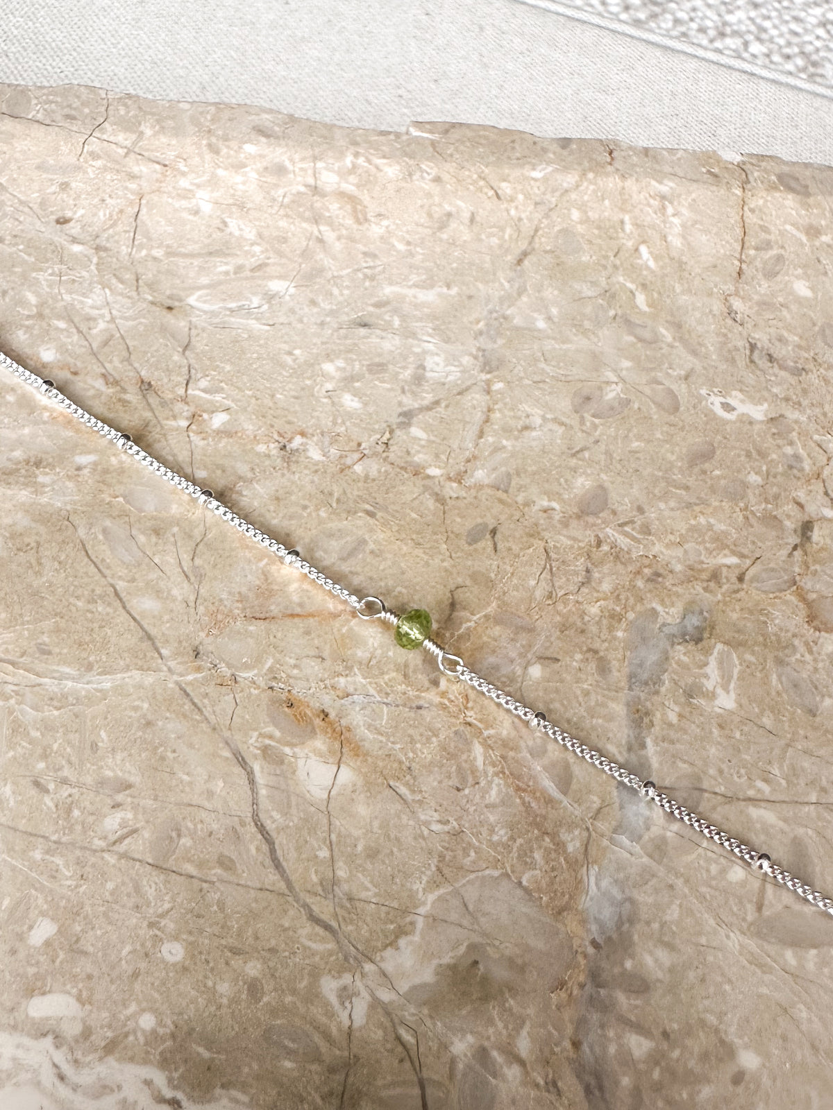 August Birthstone Peridot Sterling Silver Necklace