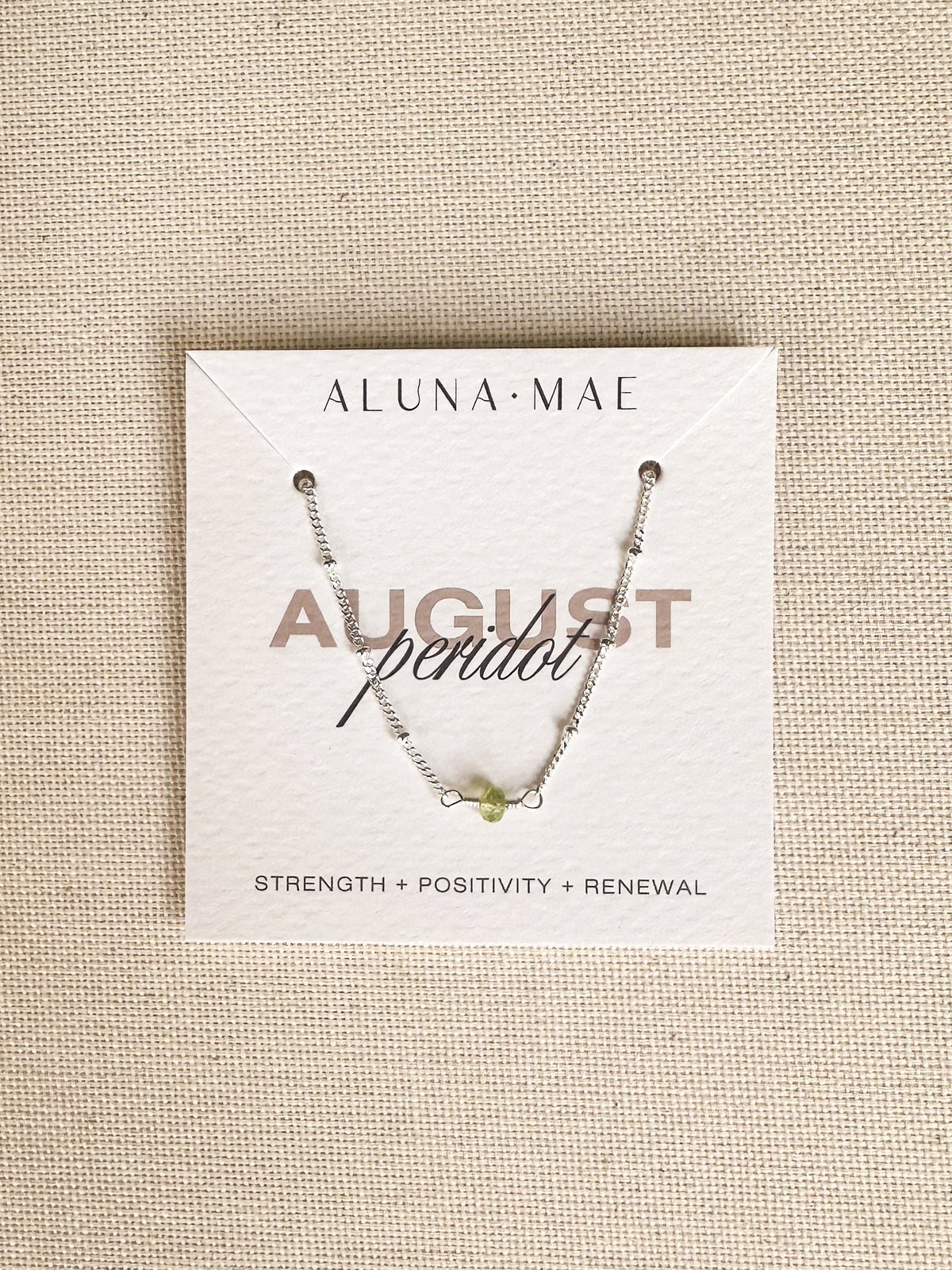 August Birthstone Peridot Sterling Silver Necklace