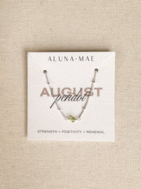 August Birthstone Peridot Sterling Silver Necklace