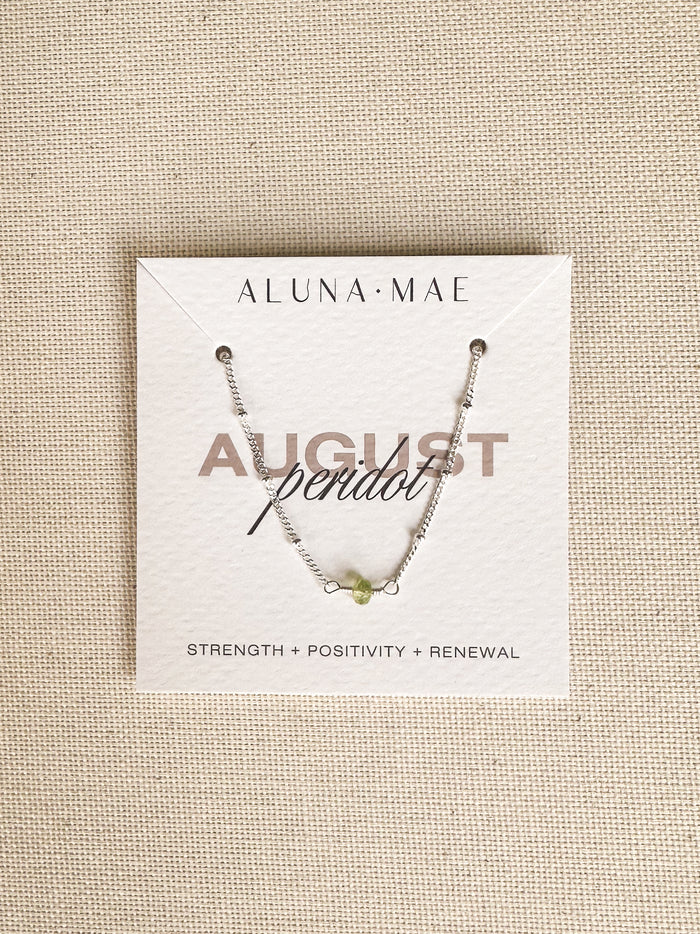August Birthstone Peridot Sterling Silver Bracelet