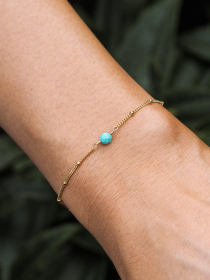 December Birthstone Turquoise Gold Bracelet