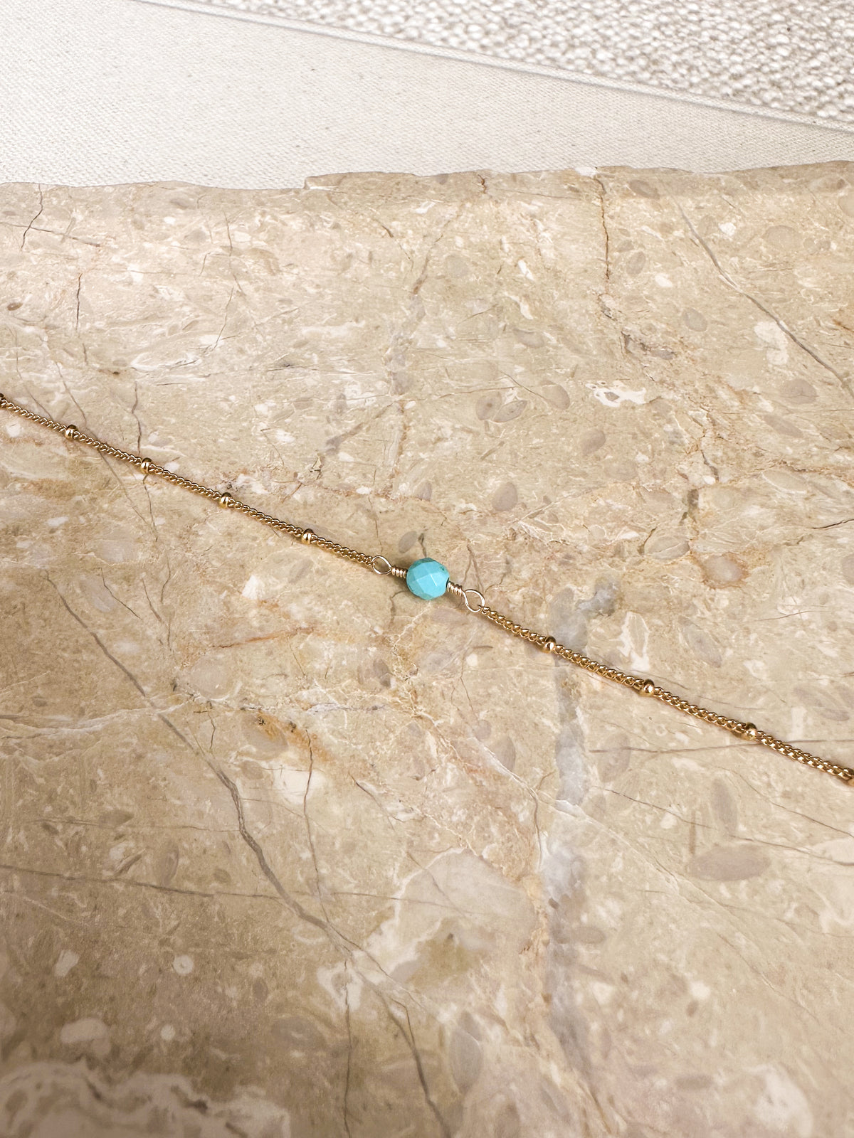 December Birthstone Turquoise Gold Necklace