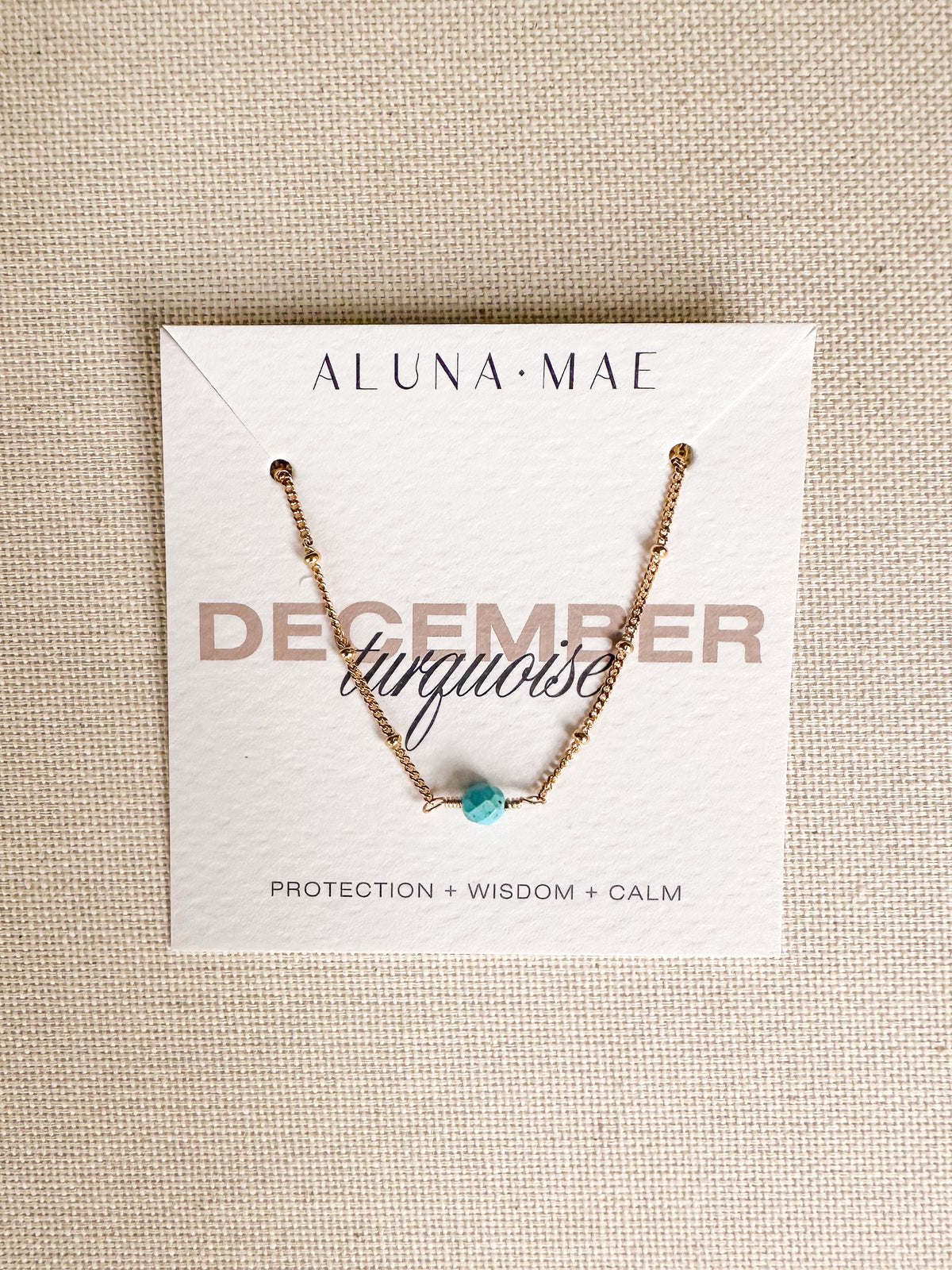 December Birthstone Turquoise Gold Necklace