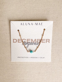 December Birthstone Turquoise Gold Necklace