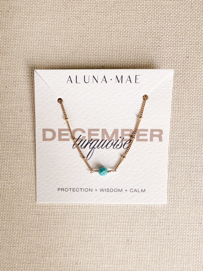 December Birthstone Turquoise Gold Bracelet