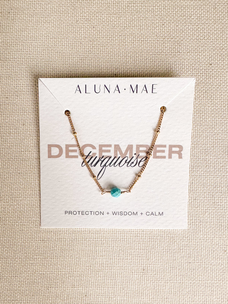 December Birthstone Turquoise Gold Bracelet