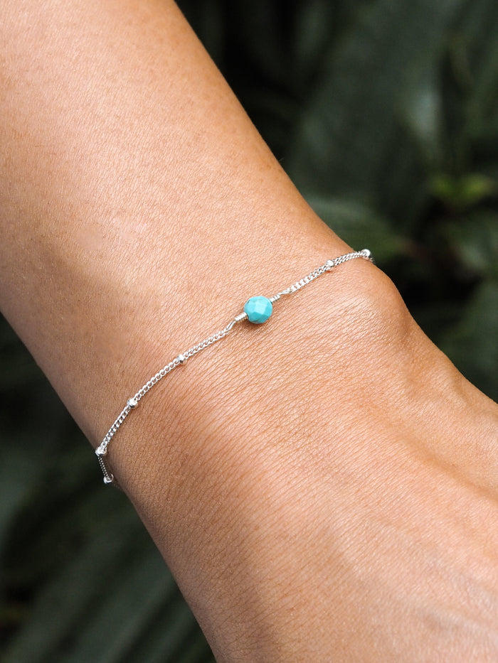 December Birthstone Turquoise Sterling Silver Bracelet