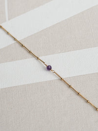 February Birthstone Amethyst Gold Necklace
