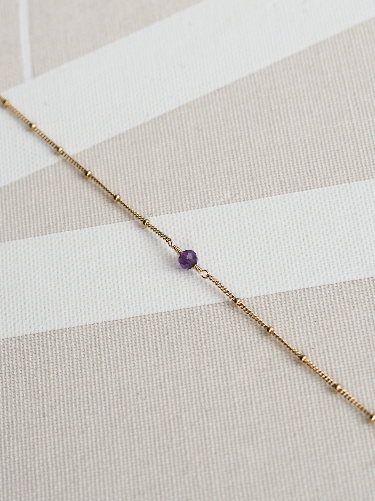 February Birthstone Amethyst Gold Bracelet