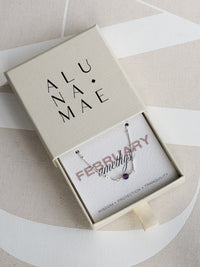 February Birthstone Amethyst Sterling Silver Necklace