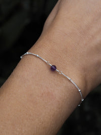 February Birthstone Amethyst Sterling Silver Bracelet
