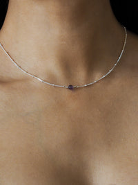 February Birthstone Amethyst Sterling Silver Necklace