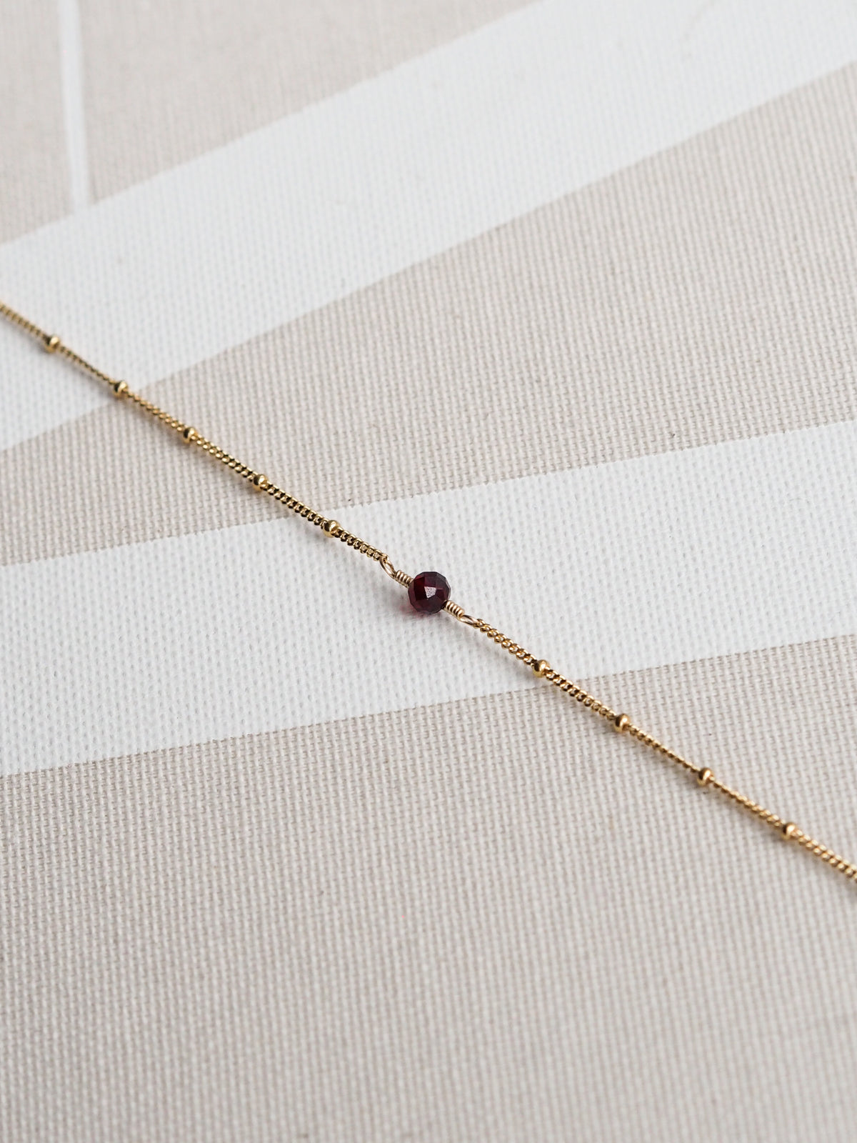 January Birthstone Garnet Gold Necklace