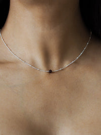 January Birthstone Garnet Sterling Silver Necklace