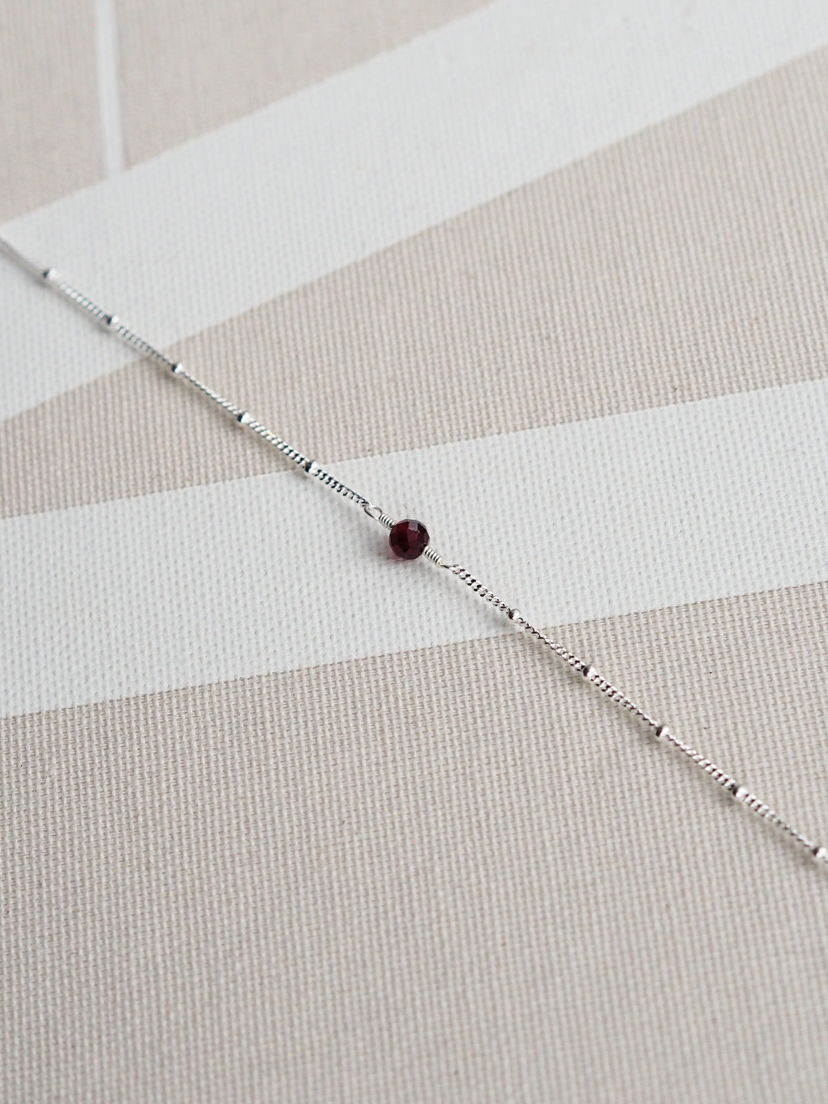 January Birthstone Garnet Sterling Silver Necklace