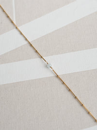 March Birthstone Aquamarine Gold Necklace