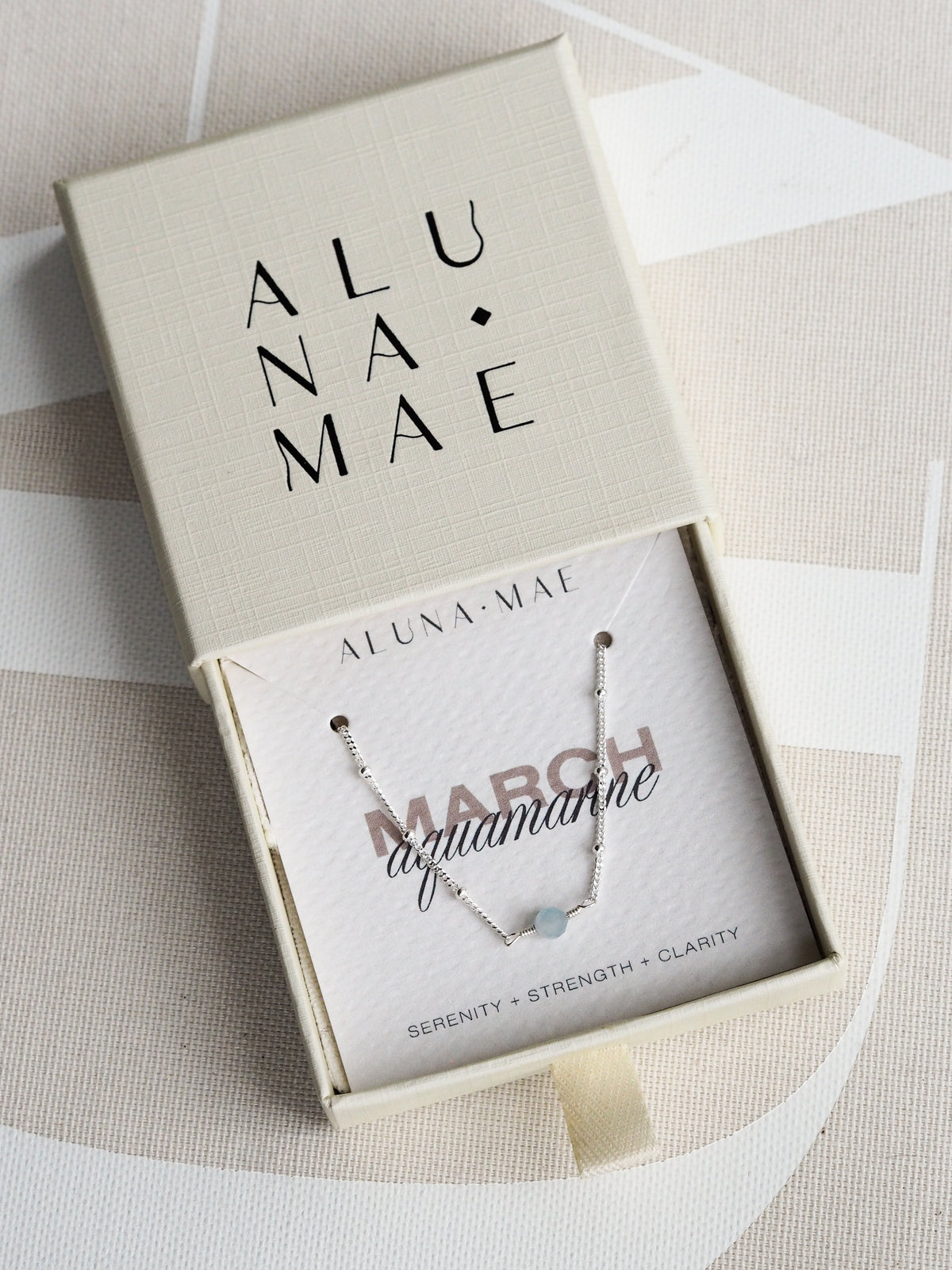 March Birthstone Aquamarine Sterling Silver Necklace