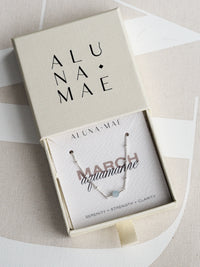 March Birthstone Aquamarine Sterling Silver Necklace