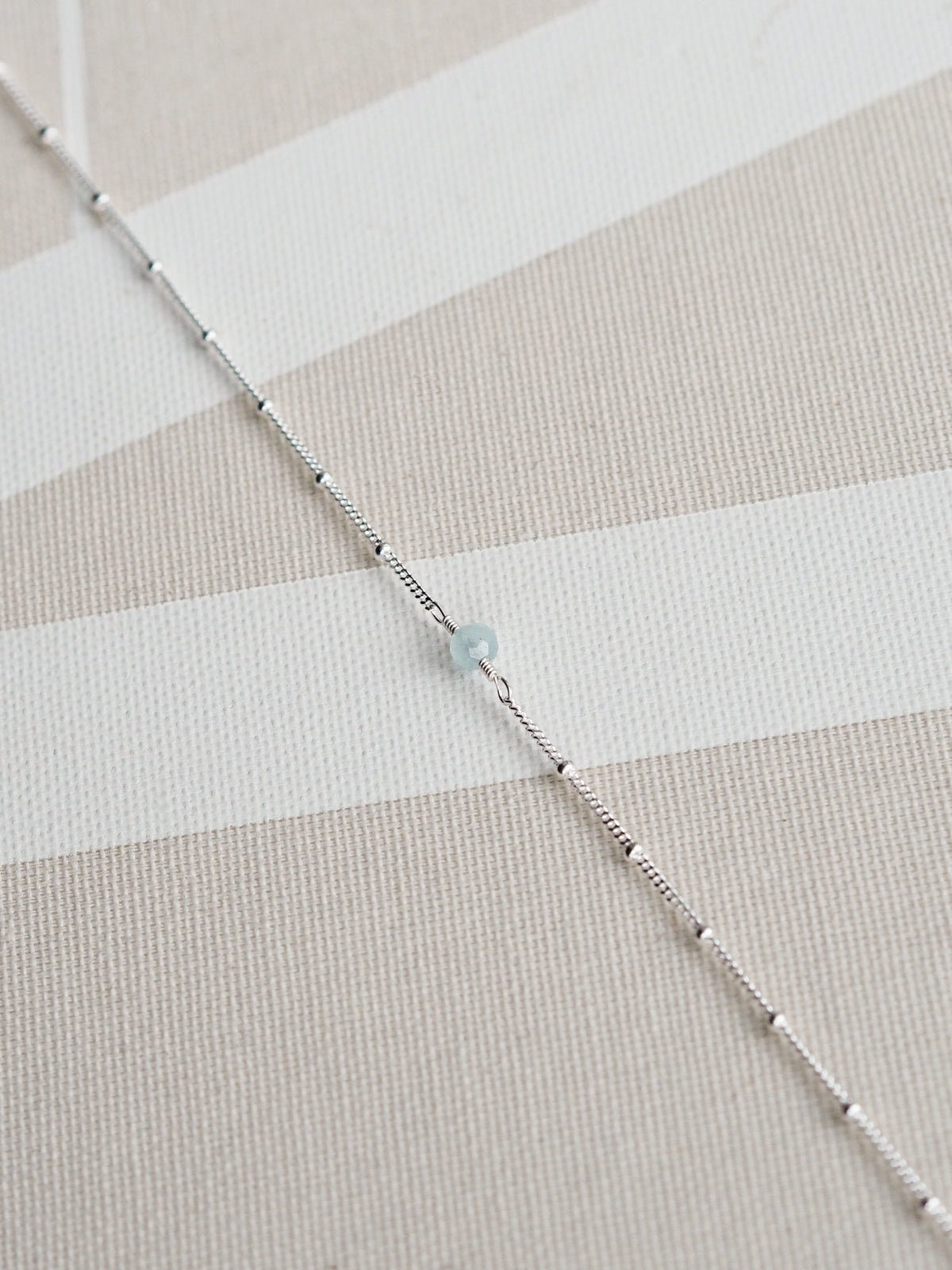 March Birthstone Aquamarine Sterling Silver Bracelet
