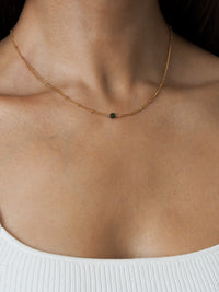 May Birthstone Emerald Gold Necklace