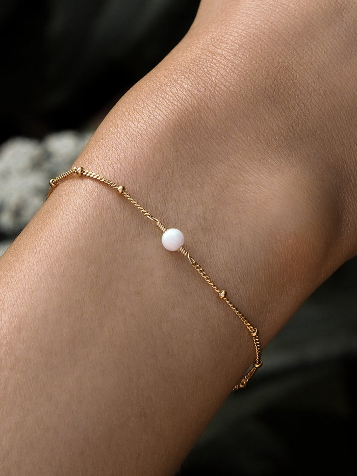 October Birthstone Opal Gold Bracelet
