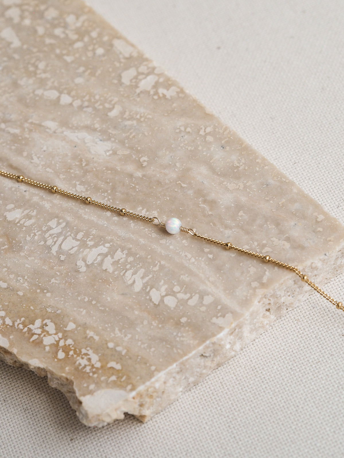 October Birthstone Opal Gold Necklace