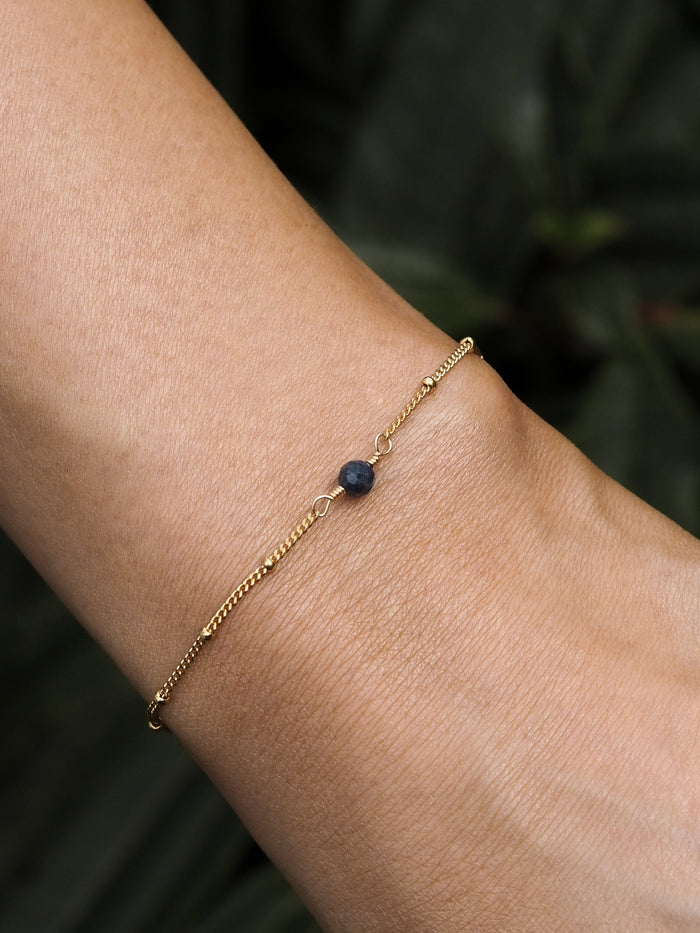 September Birthstone Sapphire Gold Bracelet