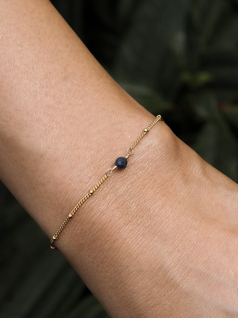 September Birthstone Sapphire Gold Bracelet