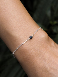September Birthstone Sapphire Sterling Silver Bracelet