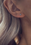 LULIA. Sterling Silver Opal Star Hoop Earrings