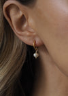 ELSA.  Bridesmaid Sterling Silver Pavé Star Hoop Earrings