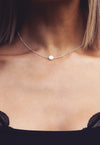 ALUNA. October Opal Birthstone Sterling Silver Necklace