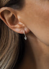 ANYA. Sterling Silver Pearl Hoop Earrings