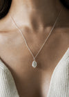 ALUNA. May Emerald Birthstone Sterling Silver Necklace