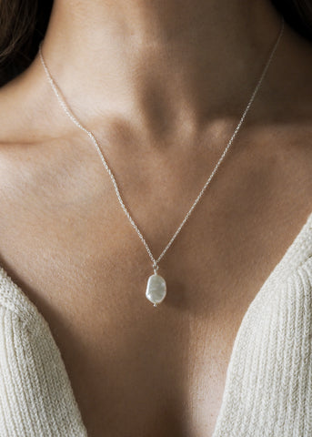 KYLA White Opal Sterling Silver Pendant Necklace